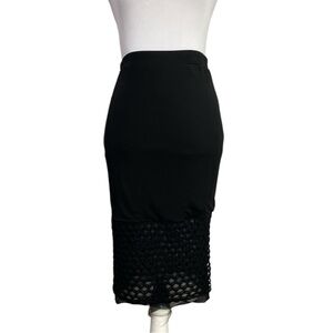 Fuzzi Black Midi Pull On Skirt Womens Size Small
